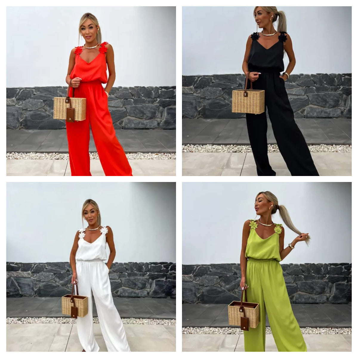 🔥Women's Sleeveless Wide Leg Jumpsuit