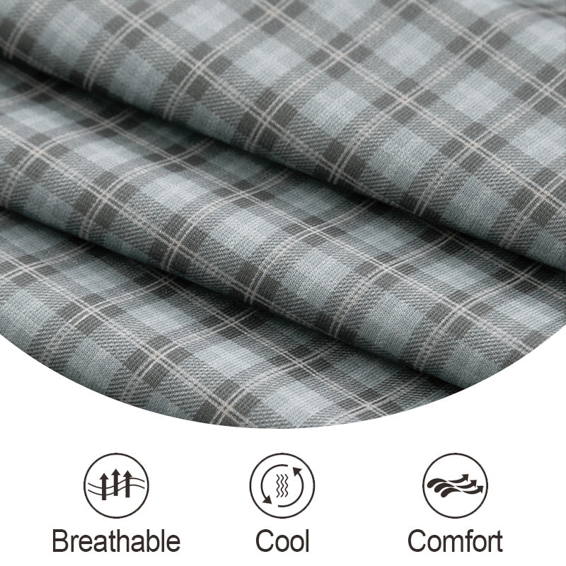 Men's Casual Plaid Short Sleeve Shirt