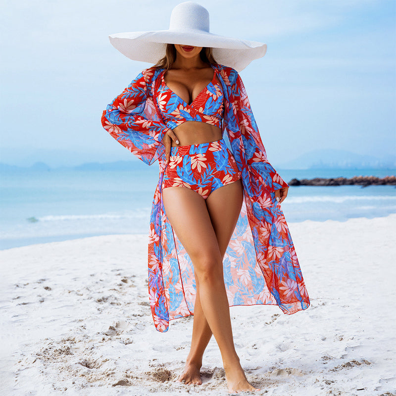 Women's 3-Piece Sexy Floral Print Swimsuit