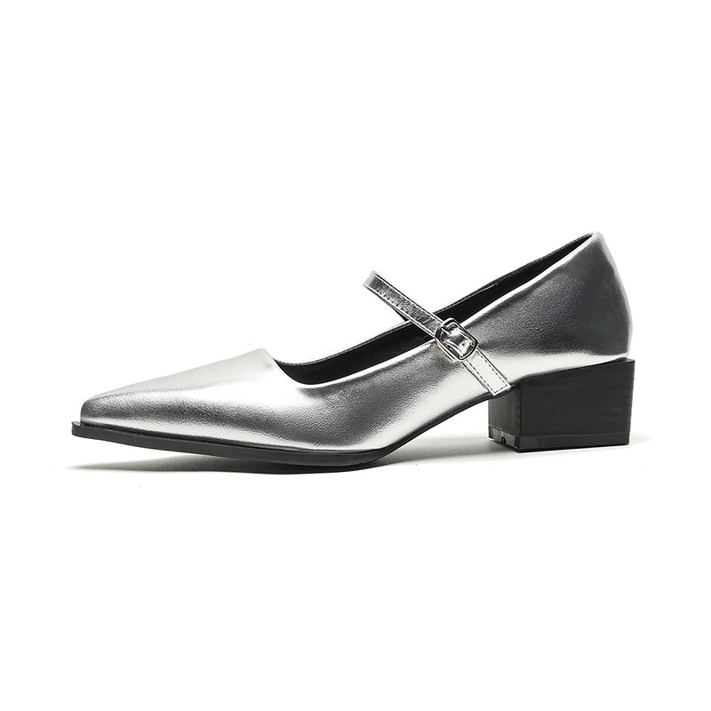 Women's Elegant Pointed Toe Square Heel Sandals