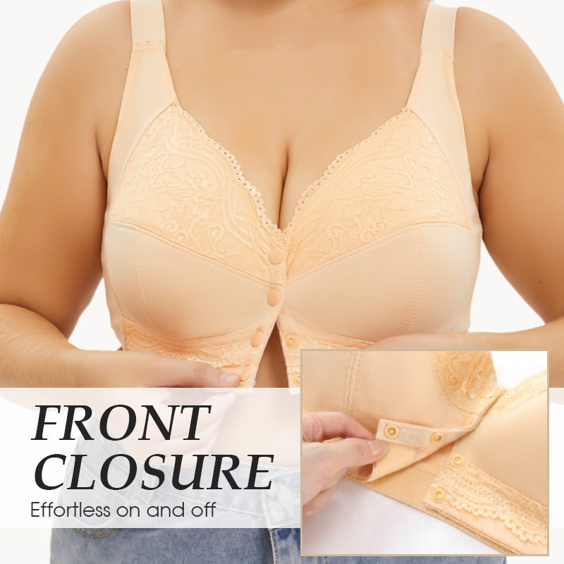 Women's Wirefree Full-Coverage Front-Closure Bra