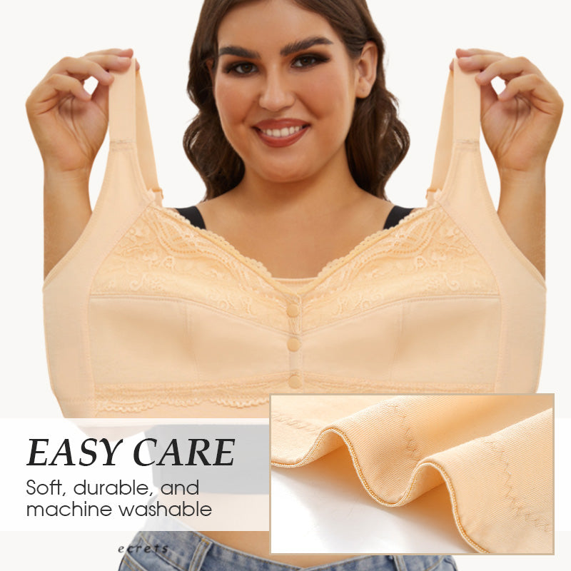 Women's Wirefree Full-Coverage Front-Closure Bra