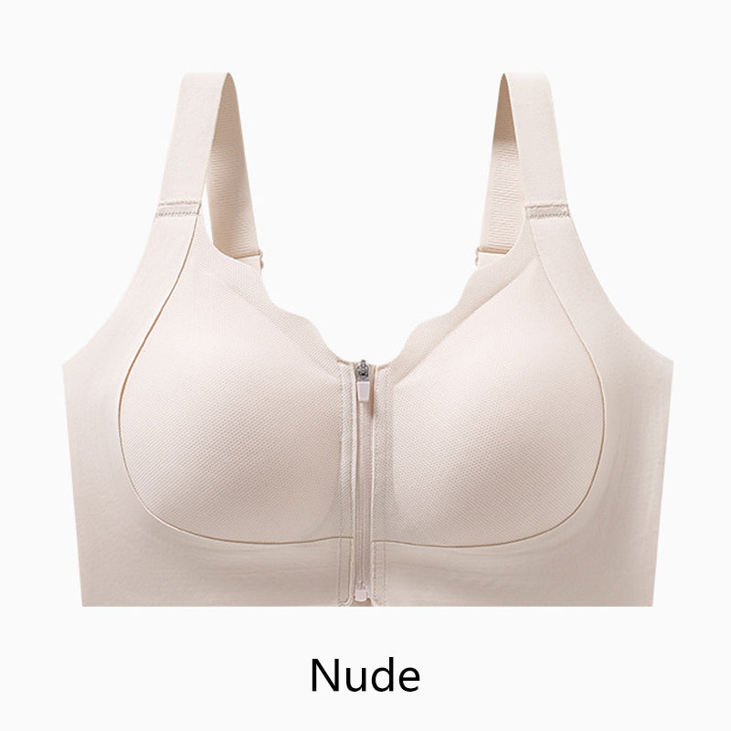 Women's Comfortable Seamless Zip Front Closure Bra