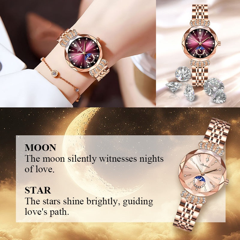 ⏳FLASH SALE! 50% OFF! 🔥Women's Fashionable Diamond Moon Star Watch