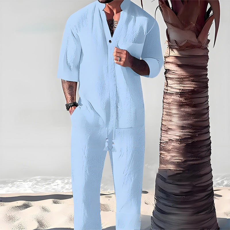 Men's Trendy Cotton Linen Top & Pants Two-Piece Set🎉BIG SALE-50% OFF