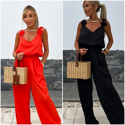 🔥Women's Sleeveless Wide Leg Jumpsuit