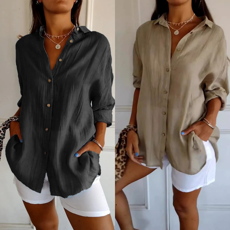 Single lapel classic pleated structure women's shirt