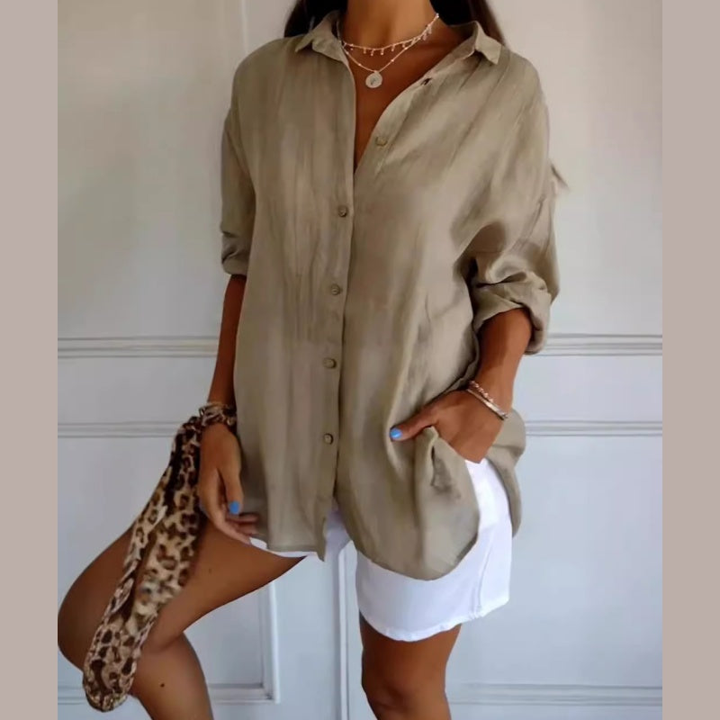 Single lapel classic pleated structure women's shirt