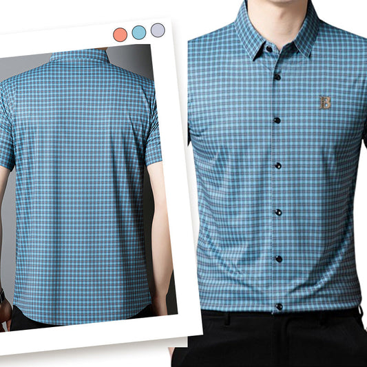 Men's Casual Plaid Short Sleeve Shirt