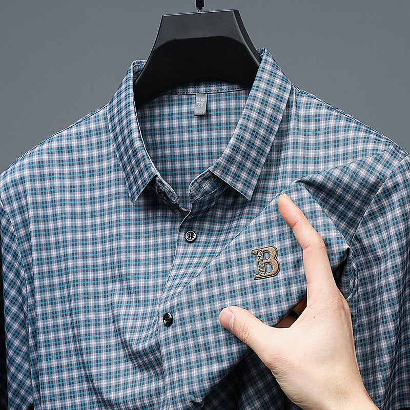 Men's Casual Plaid Short Sleeve Shirt