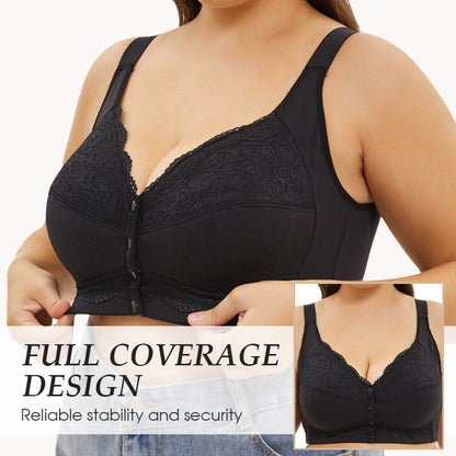 Women's Wirefree Full-Coverage Front-Closure Bra