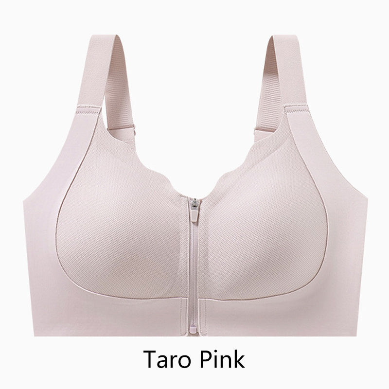 Women's Comfortable Seamless Zip Front Closure Bra