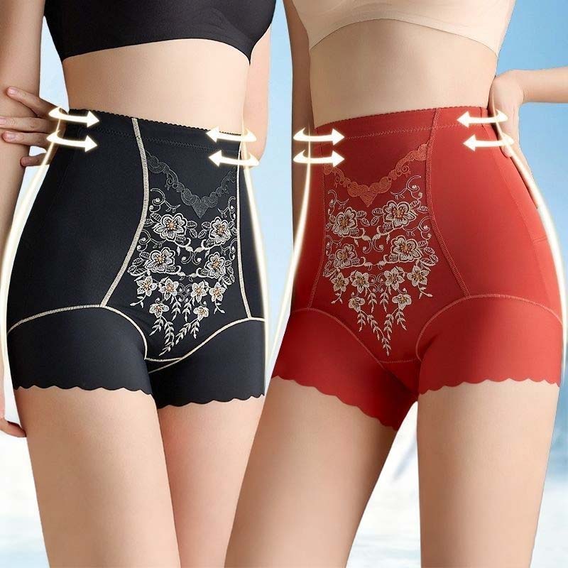 Women's Embroidered High-Waist Tummy Control Briefs
