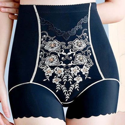 Women's Embroidered High-Waist Tummy Control Briefs