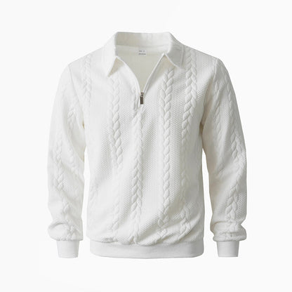 Men's Casual Half-Zip Cable-Knit Sweater