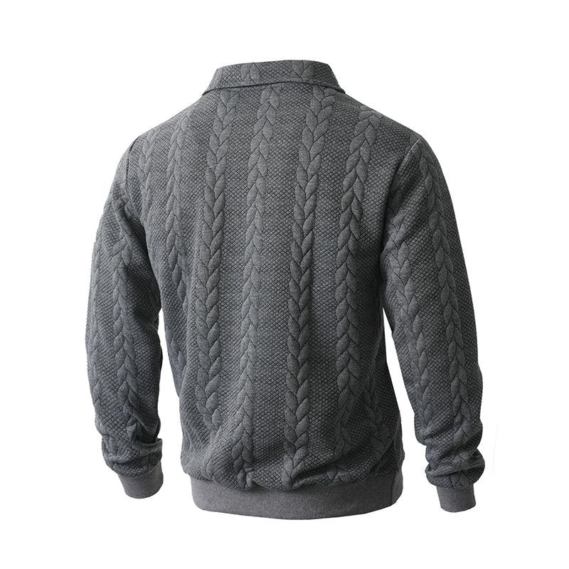 Men's Casual Half-Zip Cable-Knit Sweater